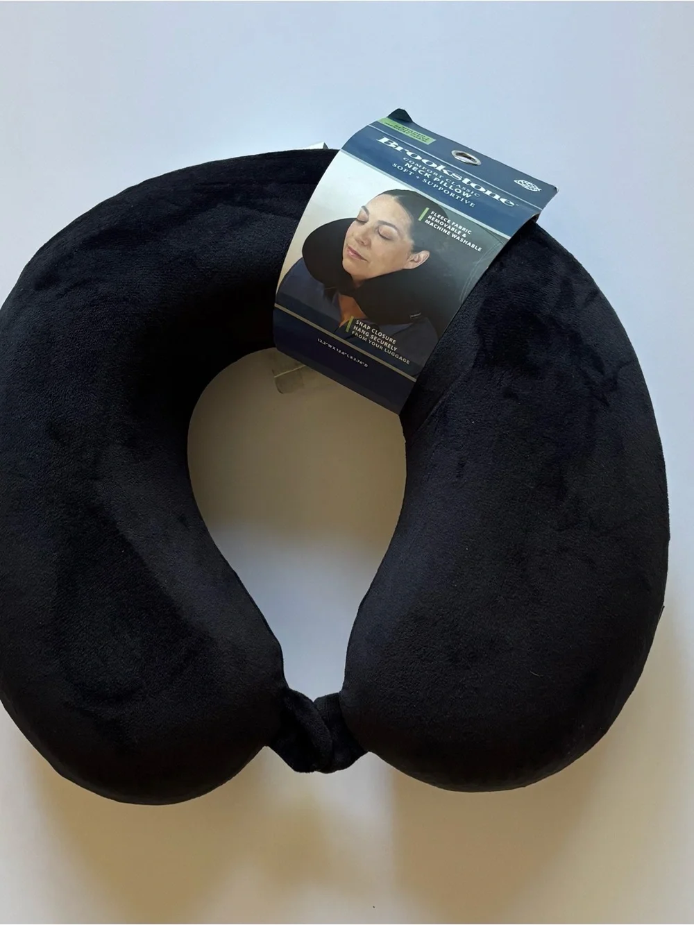 Brookstone Comfort Classic Neck Pillow in Charcoal Gray
